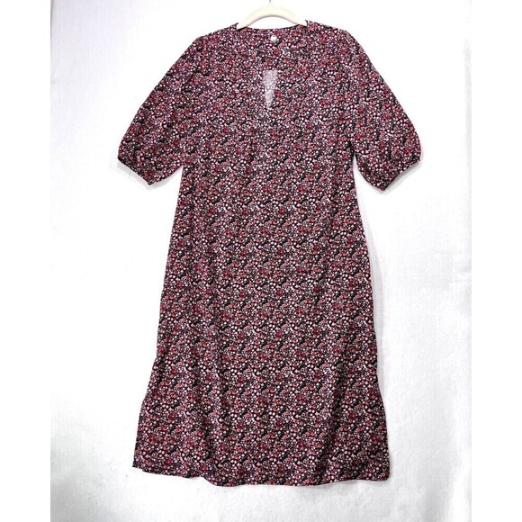 Margaret O'Leary Dress Women XS Black Pink Floral Midi Cottagecore Prairie Boho - Picture 1 of 15